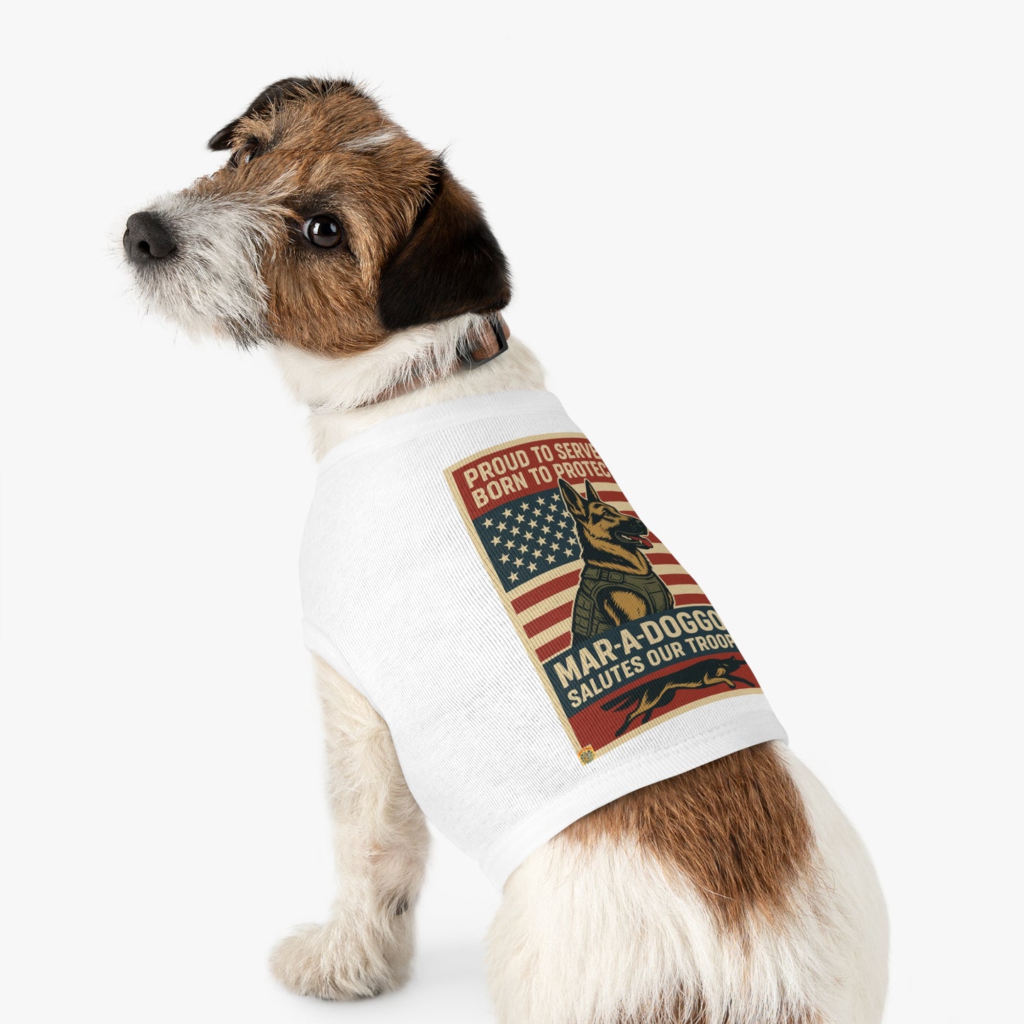 Proud To Serve, Born To Protect Dog Tank Top