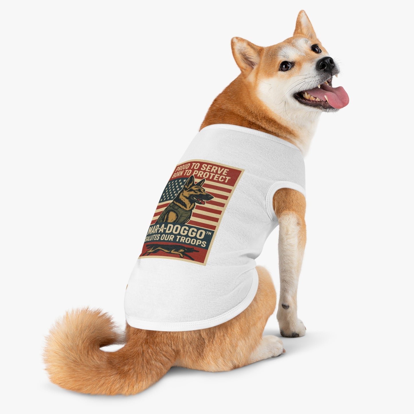 Proud To Serve, Born To Protect Dog Tank Top