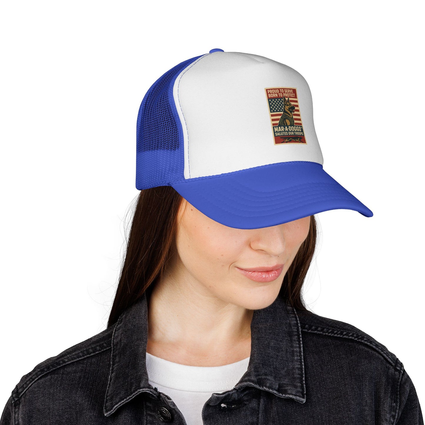 Proud to Serve, Born to Protect Trucker Cap (One Size Fits Most)