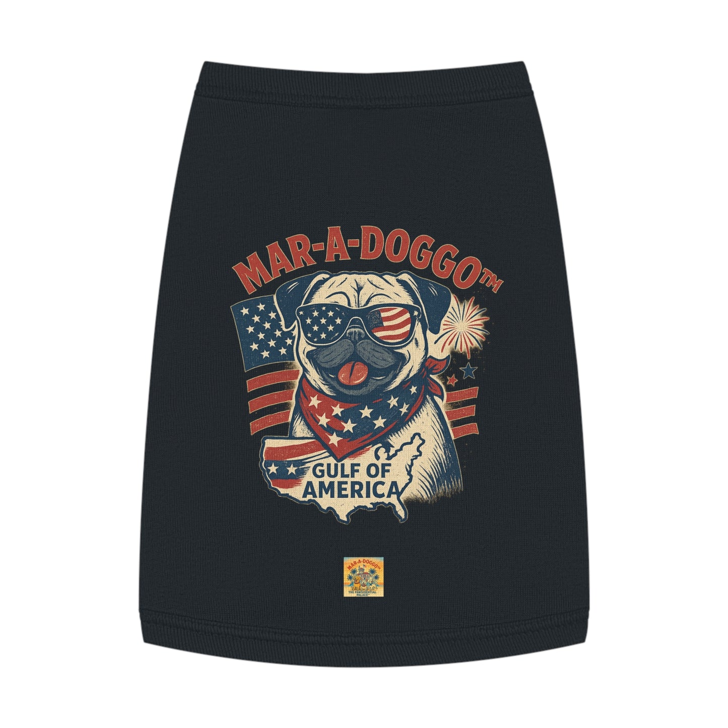 Patriotic Pug Gulf of America Dog Tank Top