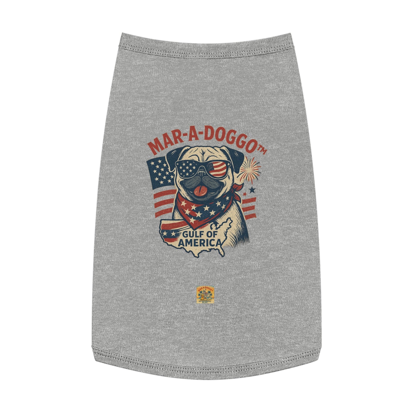 Patriotic Pug Gulf of America Dog Tank Top