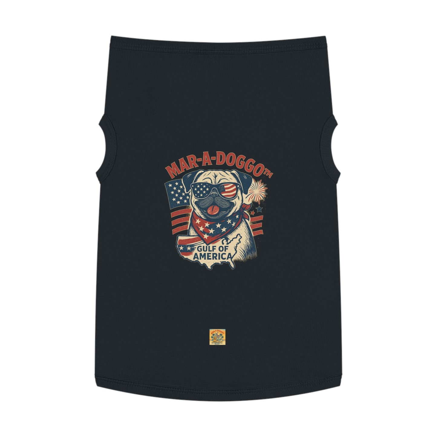 Patriotic Pug Gulf of America Dog Tank Top