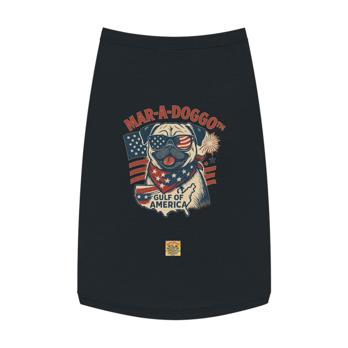 Patriotic Pug Gulf of America Dog Tank Top
